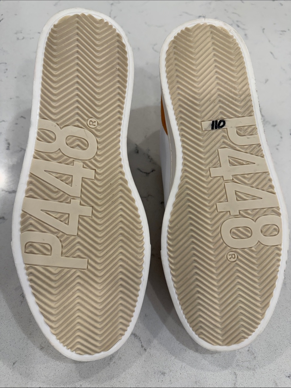 P448 Bali Terra Sneakers White Orange Suede Leather Italy NWT Women's 10 - Picture 4 of 10